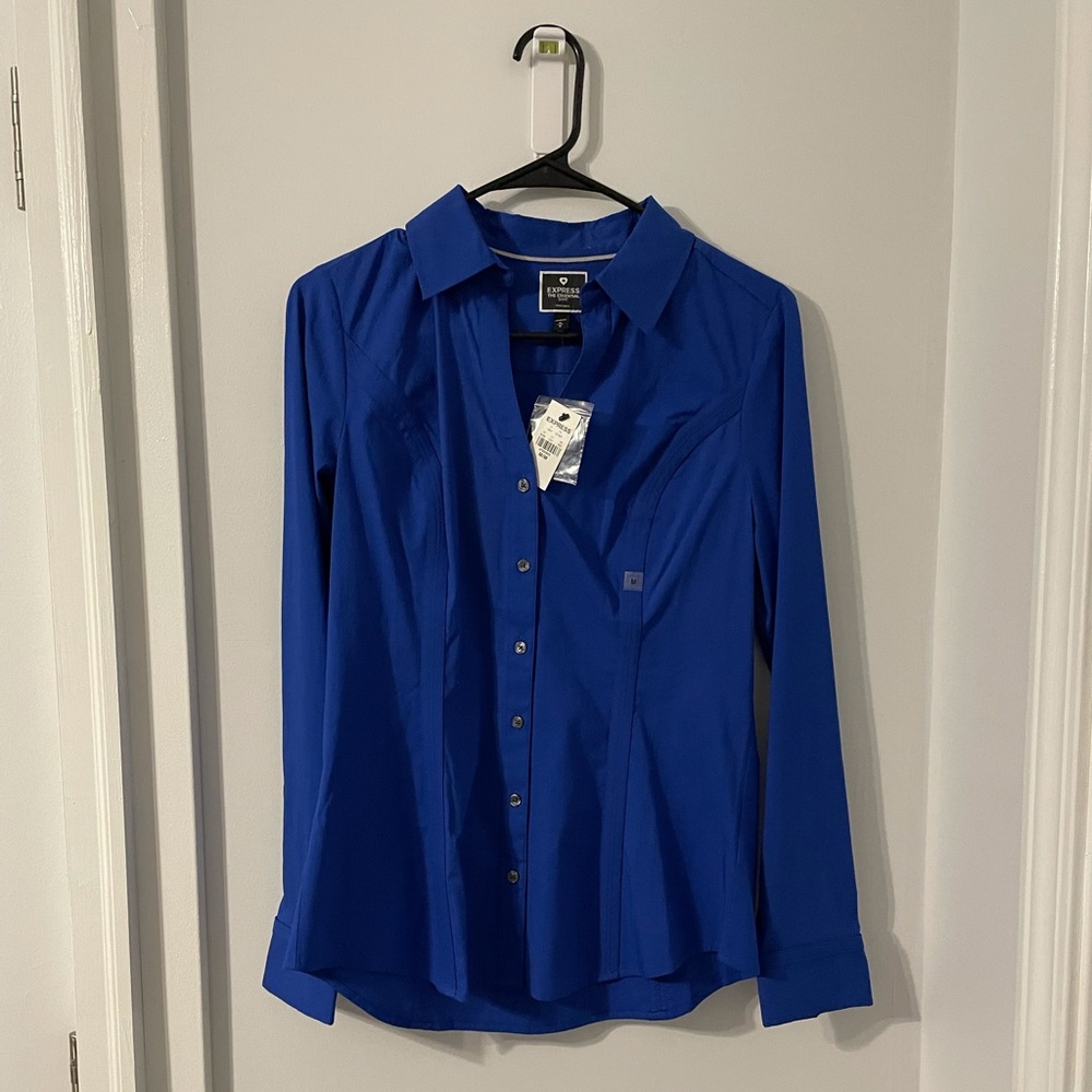 Express Blue Button Down Shirt Medium - New with tags